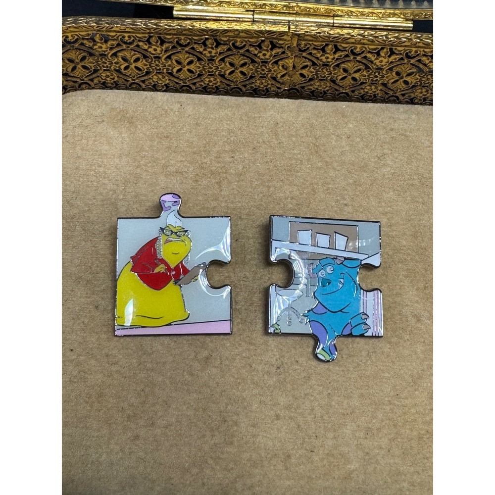 Disney Pixar Monsters Inc Roz and Sulley Puzzle Piece Enamel Pin Set FAC-065120